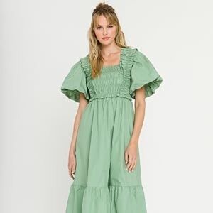 English Factory Green Midi Dress